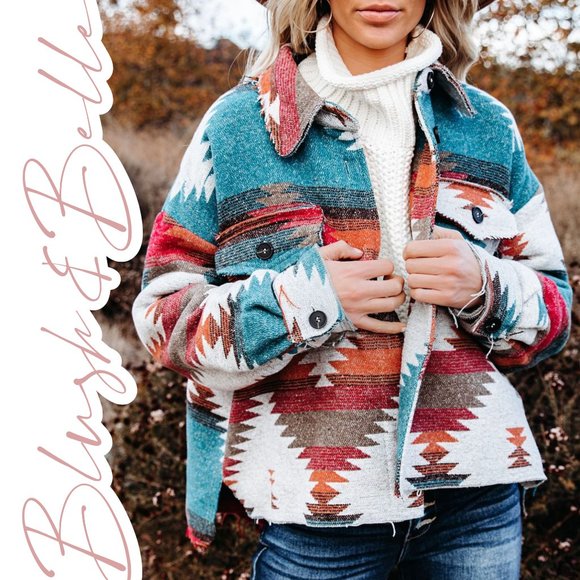 Santa Fe Rust Distressed Aztec Button 